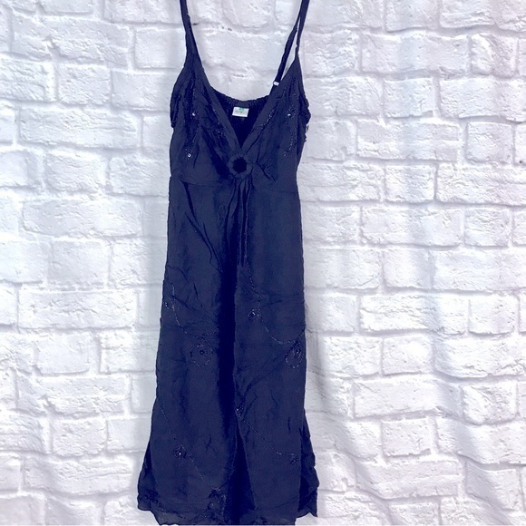 NWOT‎ Beaded and Sequined Strap Midi Sundress Coverup Island Planet - Picture 9 of 9